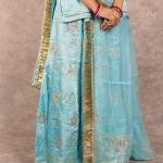 Ocean Blue Gottapatti Kundan Work Rajputi Poshak | Dori Work on Pure Georgette | Jaipurio Designer Collection